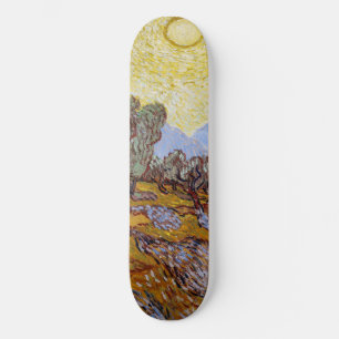 Vincent van Gogh - Olijfbomen, Gele Lucht en Zon Skateboard