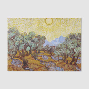 Vincent van Gogh - Olijfbomen, Gele Lucht en Zon Tissuepapier