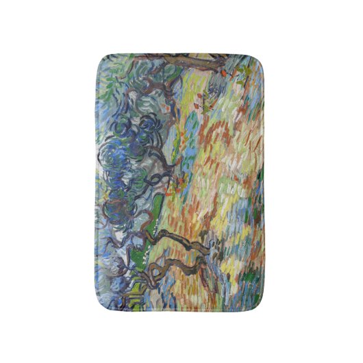 Vincent van Gogh - Olijfbomen: Heldere blauwe heme Badmat (Voorkant Verticaal)