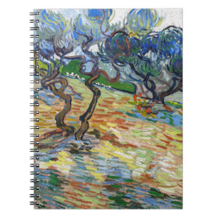 Vincent van Gogh - Olijfbomen: Heldere blauwe heme Notitieboek