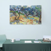 Vincent van Gogh - Olijfbomen: Heldere blauwe heme Spandoek (Beurs)