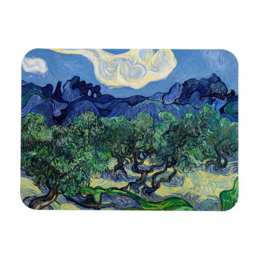 Vincent van Gogh - Olijfbomen met de Alpilles Magneet (Horizontaal)
