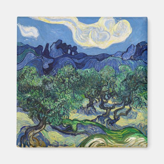 Vincent van Gogh - Olijfbomen met de Alpilles Magneet (Voorkant)