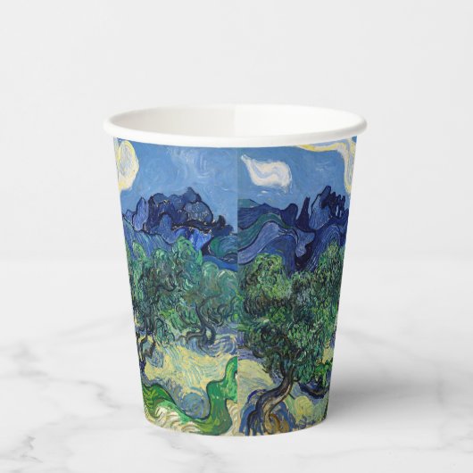 Vincent van Gogh - Olijfbomen met de Alpilles Papieren Bekers (Links)