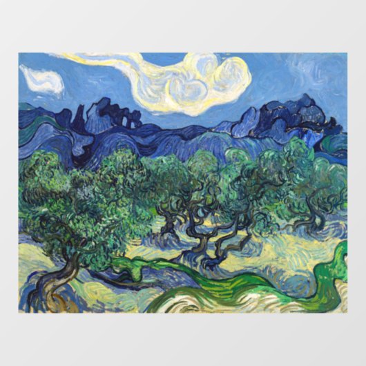 Vincent van Gogh - Olijfbomen met de Alpilles Raamsticker (Vel)