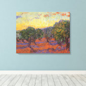 Vincent van Gogh - Olijfboomgaard, oranje lucht Canvas Afdruk (Insitu (Houten vloer))