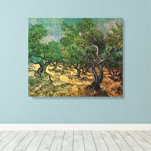 Vincent van Gogh - Olijfgaard Canvas Afdruk (Insitu (Houten vloer))