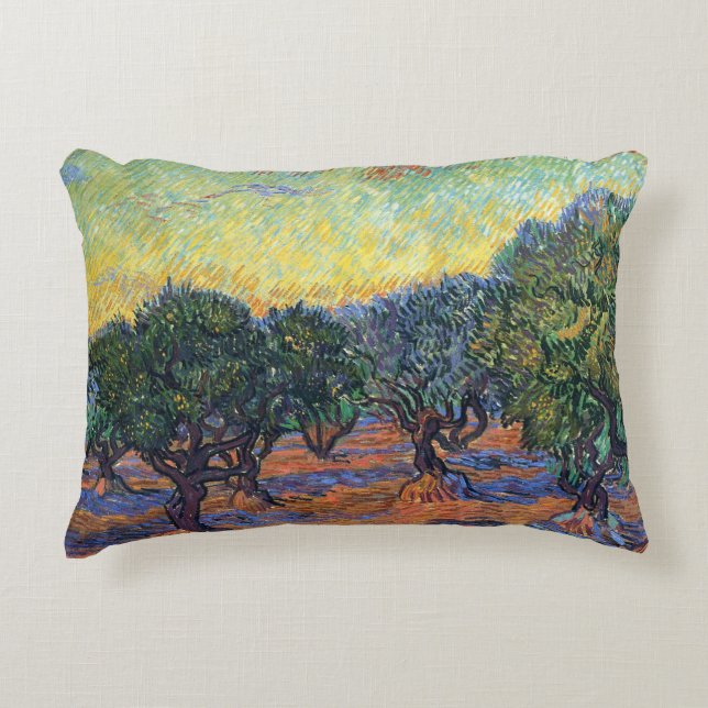 Vincent van Gogh Olijfgaard Impressionisme Kunst Accent Kussen (Voorkant)