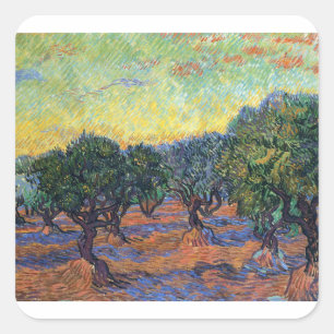 Vincent Van Gogh Olijfgaard Impressionisme Kunst Vierkante Sticker