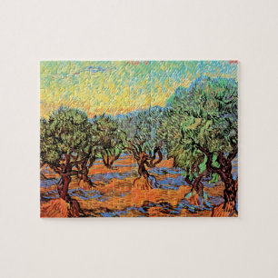 Vincent Van Gogh - Olijfgrove met Oranje Sky Legpuzzel