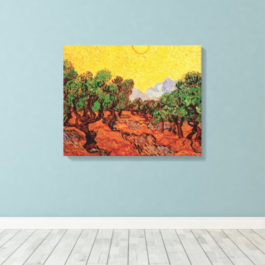 Vincent van Gogh - Olijven met gele hemel Canvas Afdruk (Insitu (Houten vloer))
