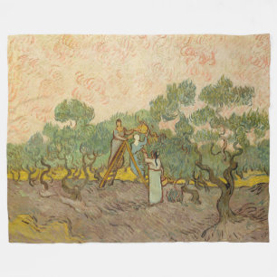 Vincent van Gogh - Olijven plukkende vrouwen Fleece Deken