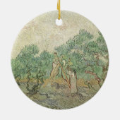 Vincent van Gogh - Olijvenpluk Keramisch Ornament (Achterkant)