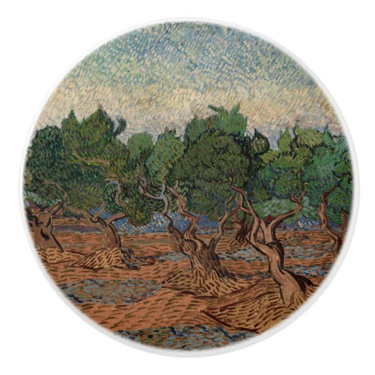 Vincent van Gogh - Olive Grove Keramische Knop (Voorkant)