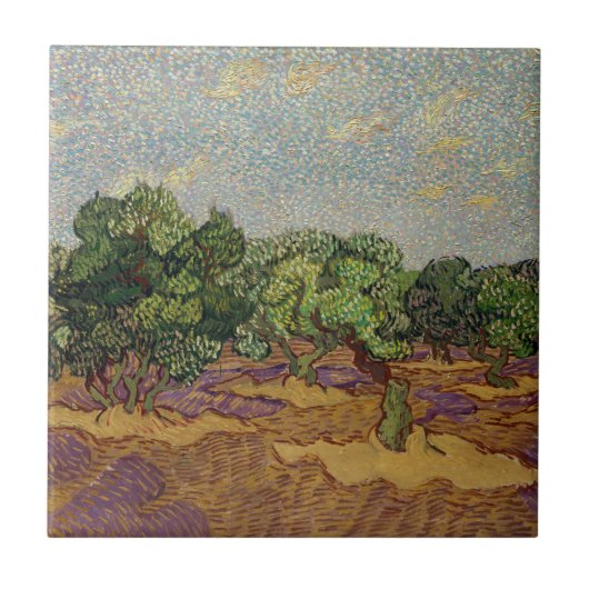 Vincent van Gogh - Olive Trees Tegeltje (Voorkant)