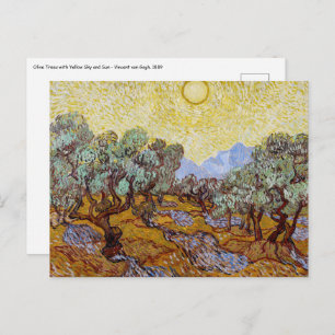 Vincent van Gogh - Olive Trees, Yellow Sky en Sun Briefkaart
