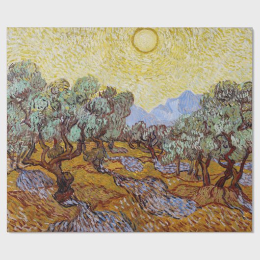 Vincent van Gogh - Olive Trees, Yellow Sky en Sun Cadeaupapier (Vlak)