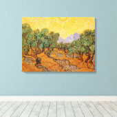 Vincent van Gogh - Olive Trees, Yellow Sky en Sun Canvas Afdruk (Insitu (Houten vloer))