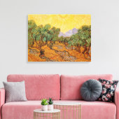 Vincent van Gogh - Olive Trees, Yellow Sky en Sun Canvas Afdruk (Insitu (Woonkamer))