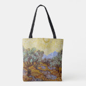 Vincent van Gogh - Olive Trees, Yellow Sky en Sun Draagtas (Achterkant)
