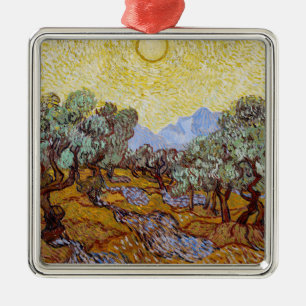 Vincent van Gogh - Olive Trees, Yellow Sky en Sun Metalen Ornament