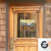 Vincent van Gogh - Olive Trees, Yellow Sky en Sun Raamsticker (Huis Deur)