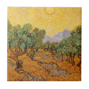 Vincent van Gogh - Olive Trees, Yellow Sky en Sun Tegeltje