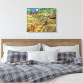 Vincent van Gogh - Omheind korenveld met boer Canvas Afdruk (Insitu (Slaapkamer))