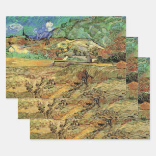 Vincent van Gogh - Omheind korenveld met boer Inpakpapier Vel