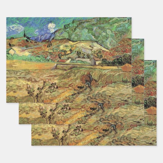 Vincent van Gogh - Omheind tarweveld als boer Inpakpapier Vel (Set)