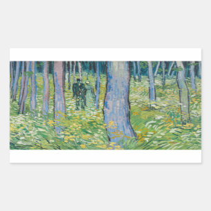 Vincent van Gogh - Ondergroei met twee figuren Rechthoekige Sticker