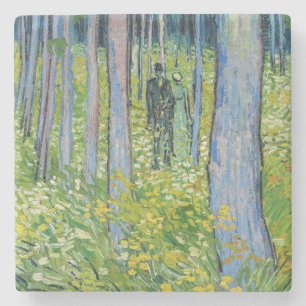 Vincent van Gogh - Ondergroei met twee figuren Stenen Onderzetter