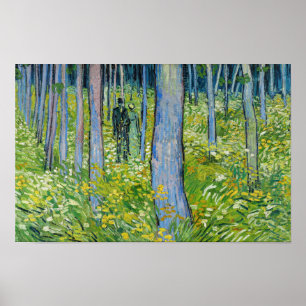 Vincent van Gogh - Ondergroeiing met twee figuren Poster