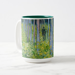 Vincent van Gogh - Ondergroeiing met Twee Personen Tweekleurige Koffiemok