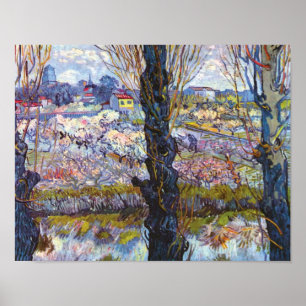 Vincent van Gogh - Orchard in Bloom met poplars Poster