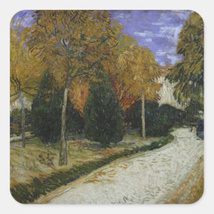 Vincent van Gogh Pad in het park Arles 1888 Vierkante Sticker