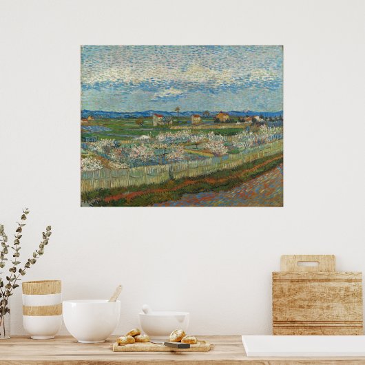 Vincent Van Gogh Perzikbomen in Blossom Poster (Keuken)