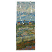 Vincent Van Gogh Perzikbomen in Blossom Wijn Cadeautas (Achterkant)