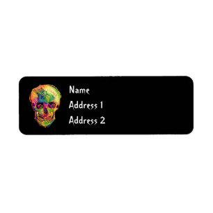 Vincent Van Gogh - Pop Art Halloween Schedel Etiket