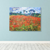 Vincent van Gogh - Poppy Field Canvas Afdruk (Insitu (Houten vloer))