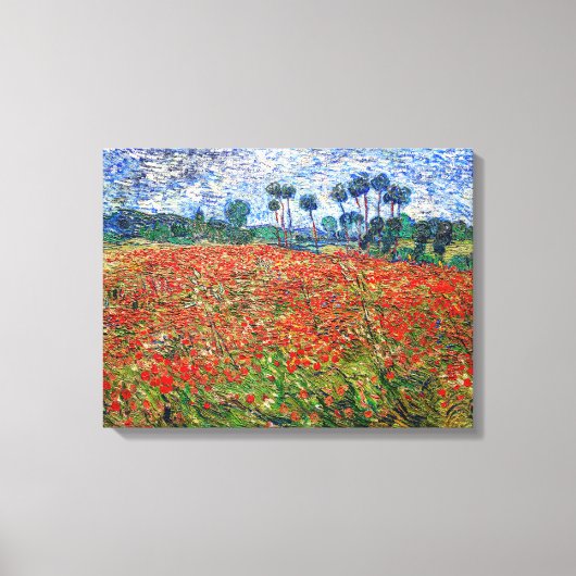 Vincent van Gogh - Poppy Field Canvas Afdruk (Voorkant)