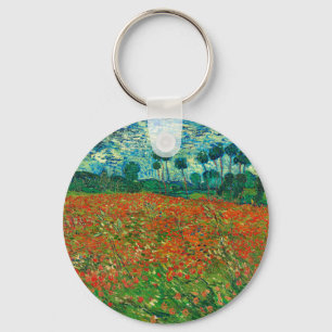 Vincent Van Gogh Poppy Field Fine Art Sleutelhanger