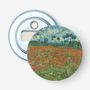 Vincent Van Gogh Poppy Field Floral Art Button Flesopener