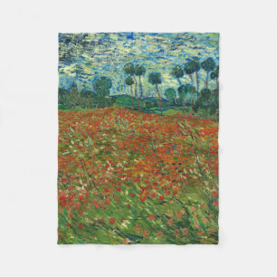 Vincent Van Gogh Poppy Field Floral  Art Fleece Deken