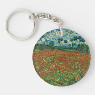 Vincent Van Gogh Poppy Field Floral  Art Sleutelhanger