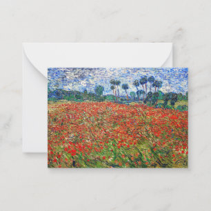 Vincent van Gogh - Poppy Field Notitiekaartje
