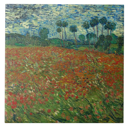 Vincent van Gogh - Poppy Field Tegeltje (Voorkant)
