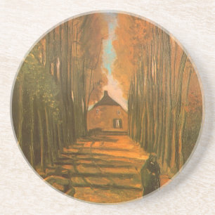 Vincent van Gogh - Populierenlaan in de herfst Zandsteen Onderzetter