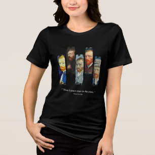 Vincent Van Gogh portret en citaat  Tri-Blend Shirt