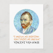 Vincent Van Gogh Portret met Quote Briefkaart (Voorkant)